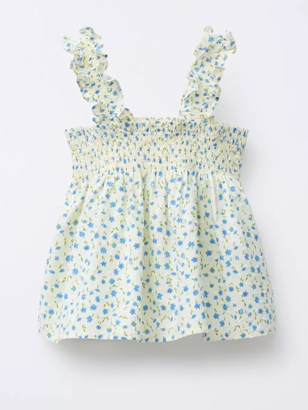 Zara FLORAL DOTTED MESH TOP